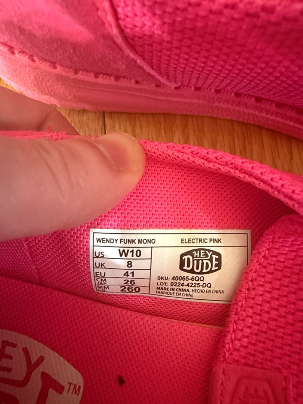 Women’s Pink Hey Dudes - Picture 3 of 5
